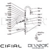 Cifial 31003TB U Techno 300 Mono Basin Mixer Tap Dimension